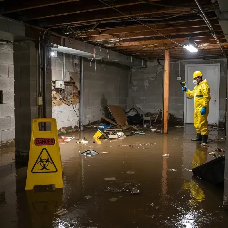 Flooded Basement Electrical Hazard in Fennimore, WI Property