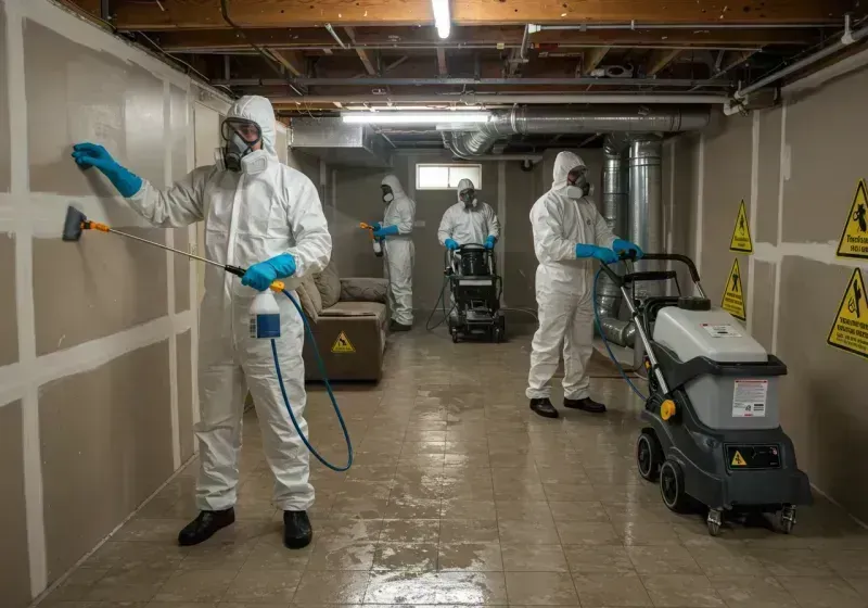 Basement Moisture Removal and Structural Drying process in Fennimore, WI